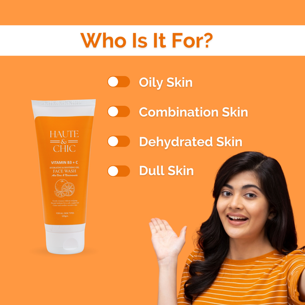 VITAMIN C + B3  BRIGHTENING FACEWASH – 100 ML | Brightens skin & evens skin tone