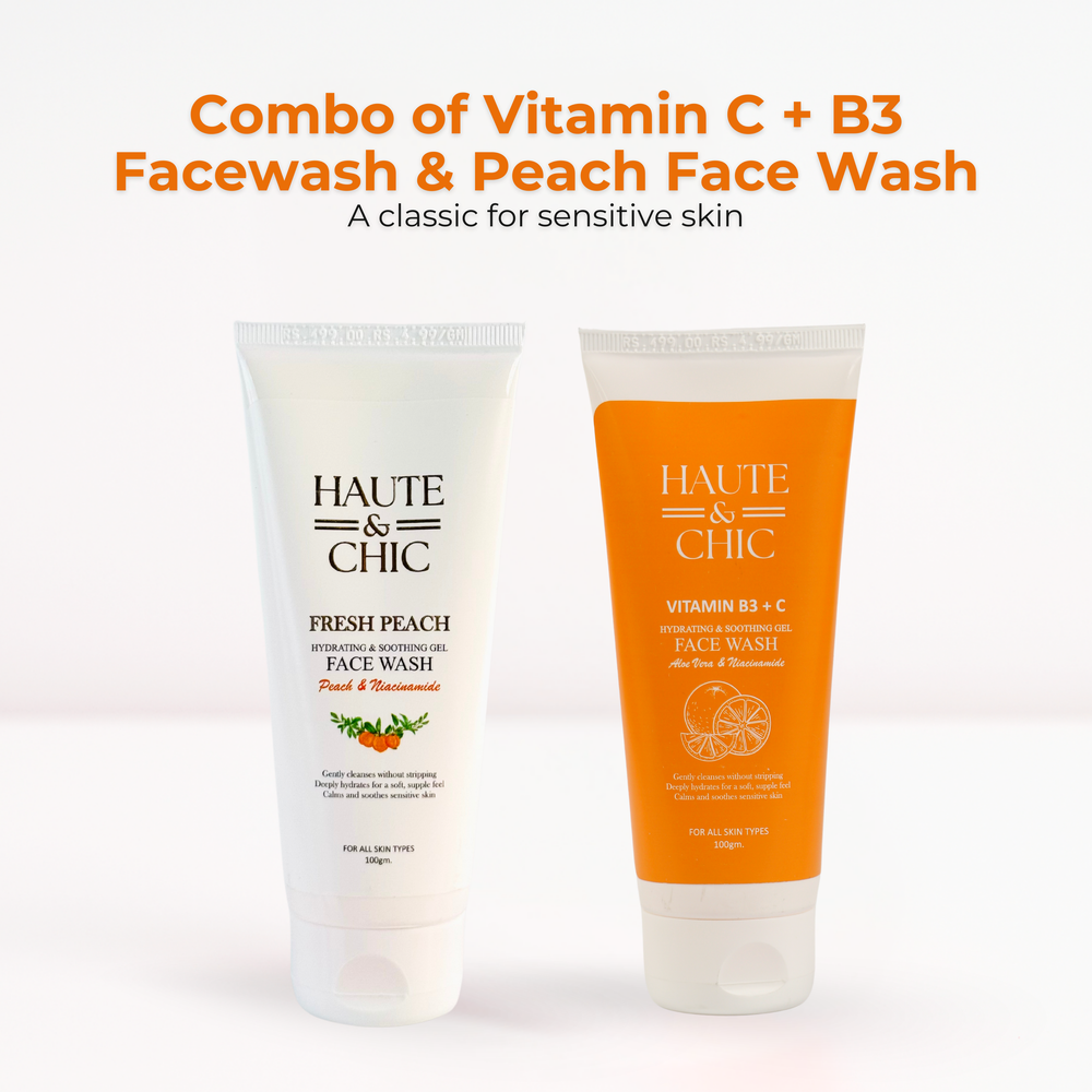 Combo of Vitamin C + B3 Facewash & Peach Face Wash